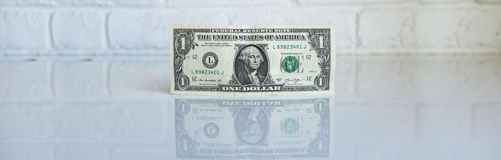 dollar bill on white background