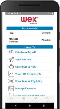 Wex Benefits App Screenshot