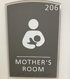 Werner Center Room 206 Mothers Room Placard