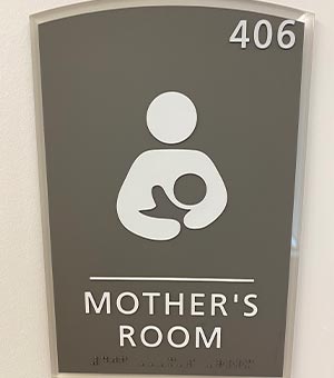 Werner Center Room 406 Mothers Room Placard